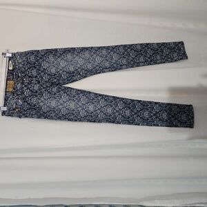 Dear John Skinny Blue Damask Print Floral Jeans - Size 25